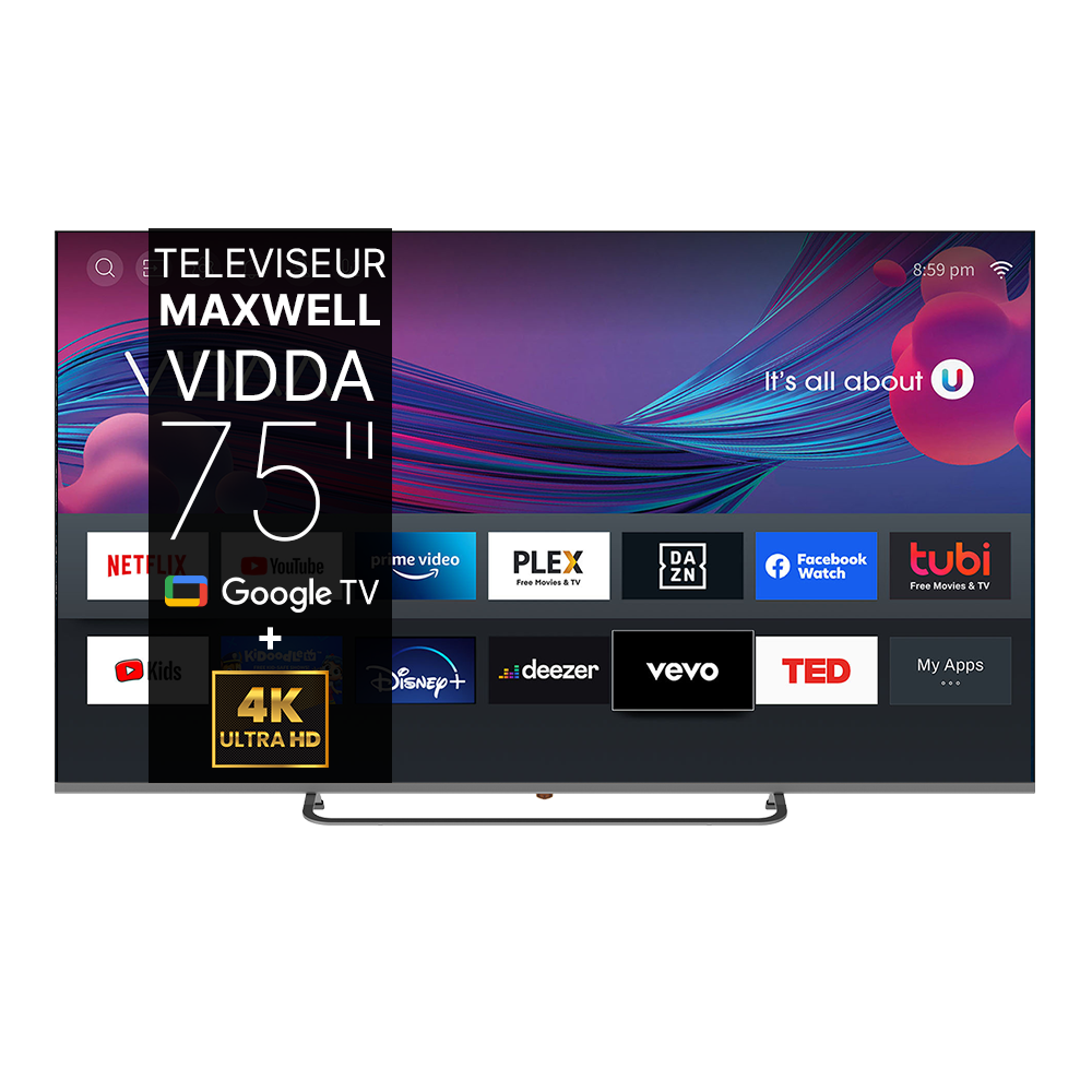 TELEVISEUR MAXWELL 75" VIDDA UHD 4K MAX-U75MV50-