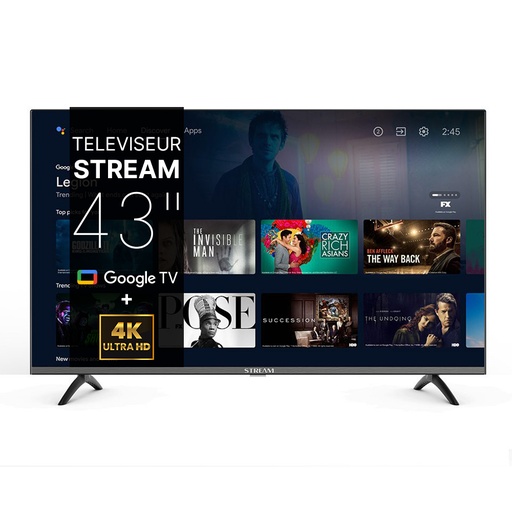 TELEVISEUR STREAM 43" GOOGLE TV UHD 4K -43GTF1-