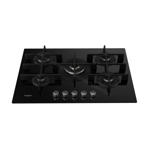 Whirlpool GOWL 758/NB Table de Cuisson à Gaz 75cm